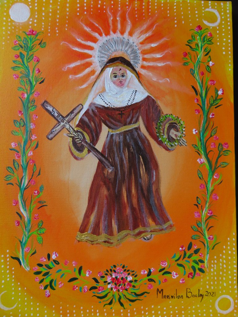 Marinilda Boulay, Santa Rita de Cássia, 2021. AST, 40 x 30 cm.